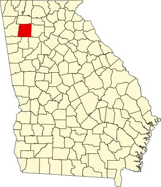 Locatie van Bartow County in Georgia
