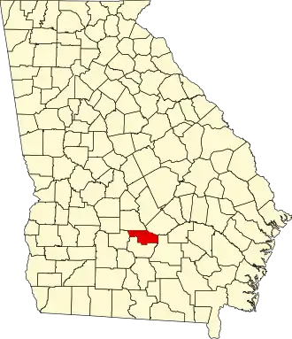 Locatie van Ben Hill County in Georgia