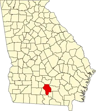 Locatie van Berrien County in Georgia