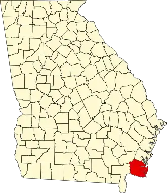 Locatie van Camden County in Georgia