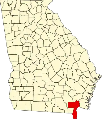 Locatie van Charlton County in Georgia