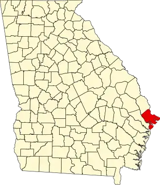 Locatie van Chatham County in Georgia
