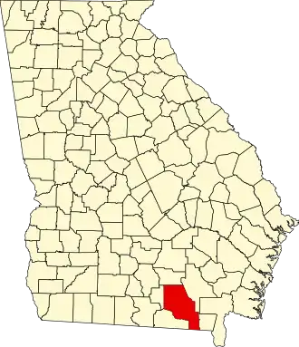 Locatie van Clinch County in Georgia