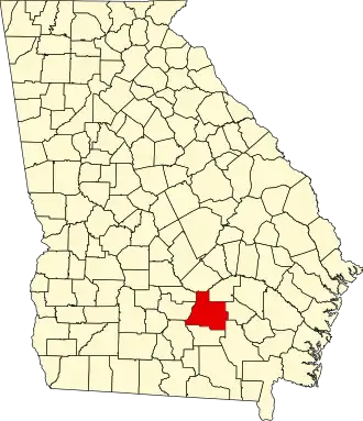Locatie van Coffee County in Georgia