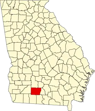 Locatie van Colquitt County in Georgia