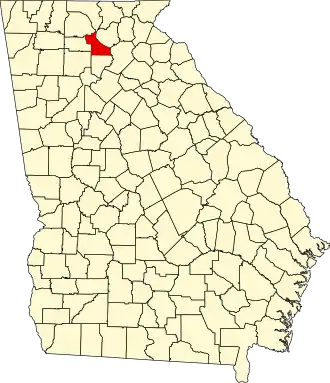 Locatie van Dawson County in Georgia