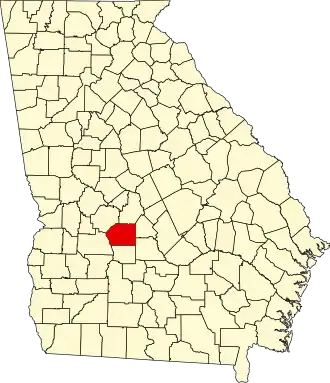 Locatie van Dooly County in Georgia