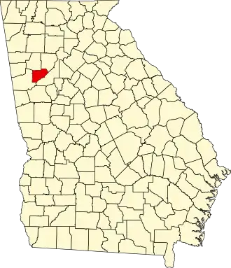 Locatie van Douglas County in Georgia