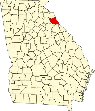 Locatie van Elbert County in Georgia