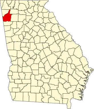 Locatie van Floyd County in Georgia