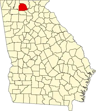 Locatie van Gilmer County in Georgia