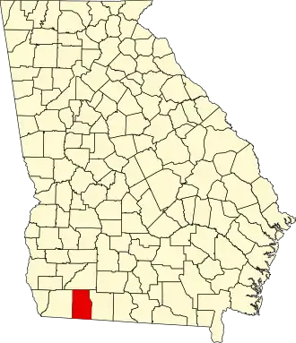 Locatie van Grady County in Georgia