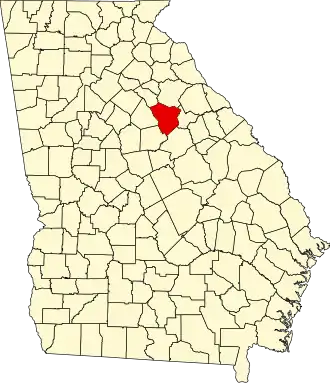 Locatie van Greene County in Georgia