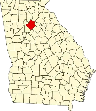 Locatie van Gwinnett County in Georgia