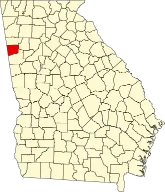 Locatie van Haralson County in Georgia