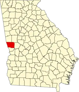 Locatie van Harris County in Georgia