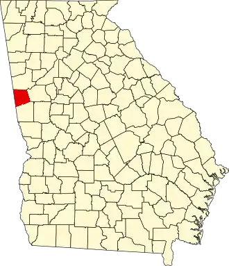Locatie van Heard County in Georgia