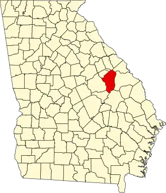 Locatie van Jefferson County in Georgia