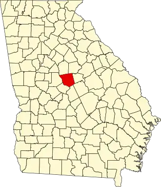 Locatie van Jones County in Georgia
