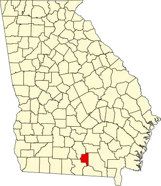 Locatie van Lanier County in Georgia