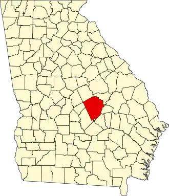 Locatie van Laurens County in Georgia