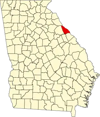 Locatie van Lincoln County in Georgia