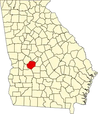 Locatie van Macon County in Georgia