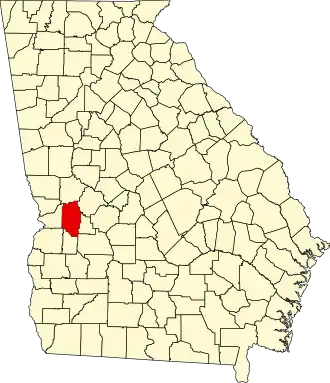 Locatie van Marion County in Georgia