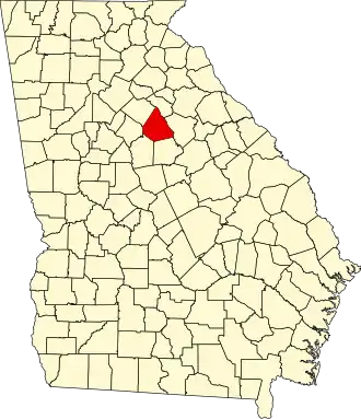 Locatie van Morgan County in Georgia