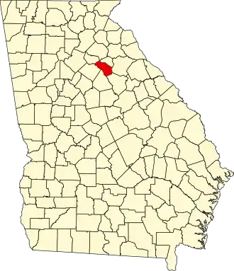 Locatie van Oconee County in Georgia