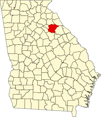 Locatie van Oglethorpe County in Georgia