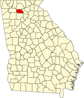Locatie van Pickens County in Georgia