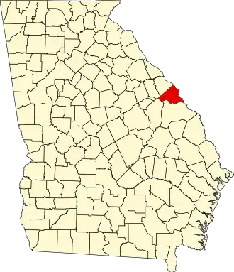 Locatie van Richmond County in Georgia