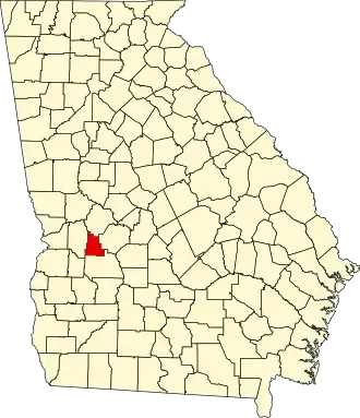 Locatie van Schley County in Georgia