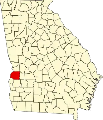 Locatie van Stewart County in Georgia