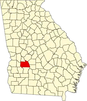 Locatie van Sumter County in Georgia