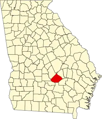 Locatie van Telfair County in Georgia