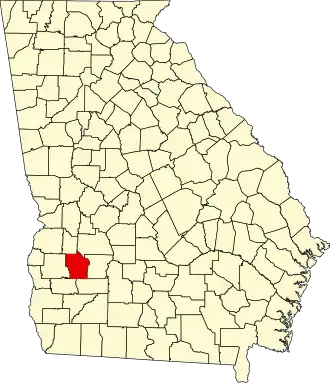 Locatie van Terrell County in Georgia