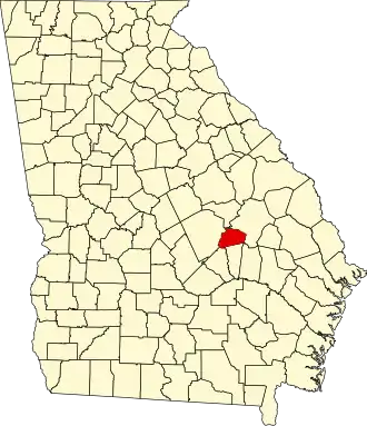 Locatie van Treutlen County in Georgia