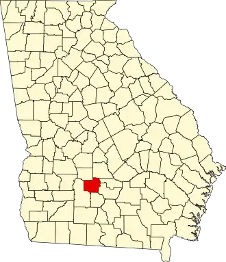 Locatie van Turner County in Georgia