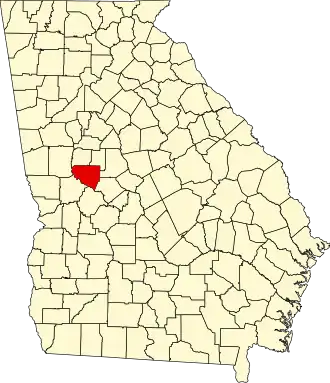 Locatie van Upson County in Georgia