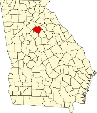 Locatie van Walton County in Georgia