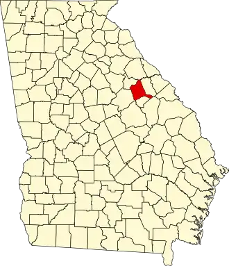 Locatie van Warren County in Georgia