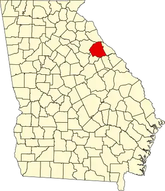 Locatie van Wilkes County in Georgia