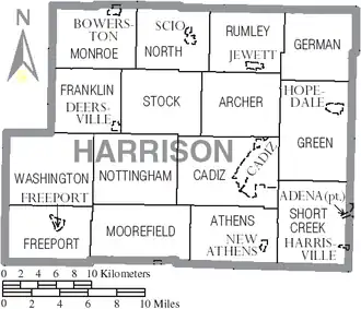 Kaart van Harrison County
