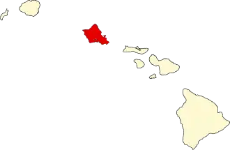 Locatie van Honolulu County in Hawaï