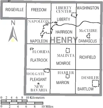 Kaart van Henry County