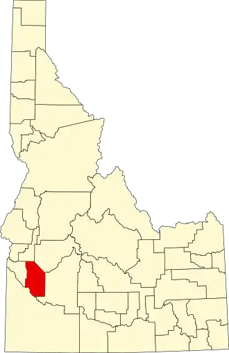 Locatie van Ada County in Idaho