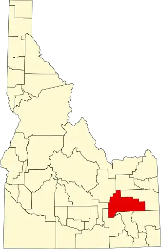 Locatie van Bingham County in Idaho