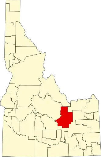 Locatie van Butte County in Idaho